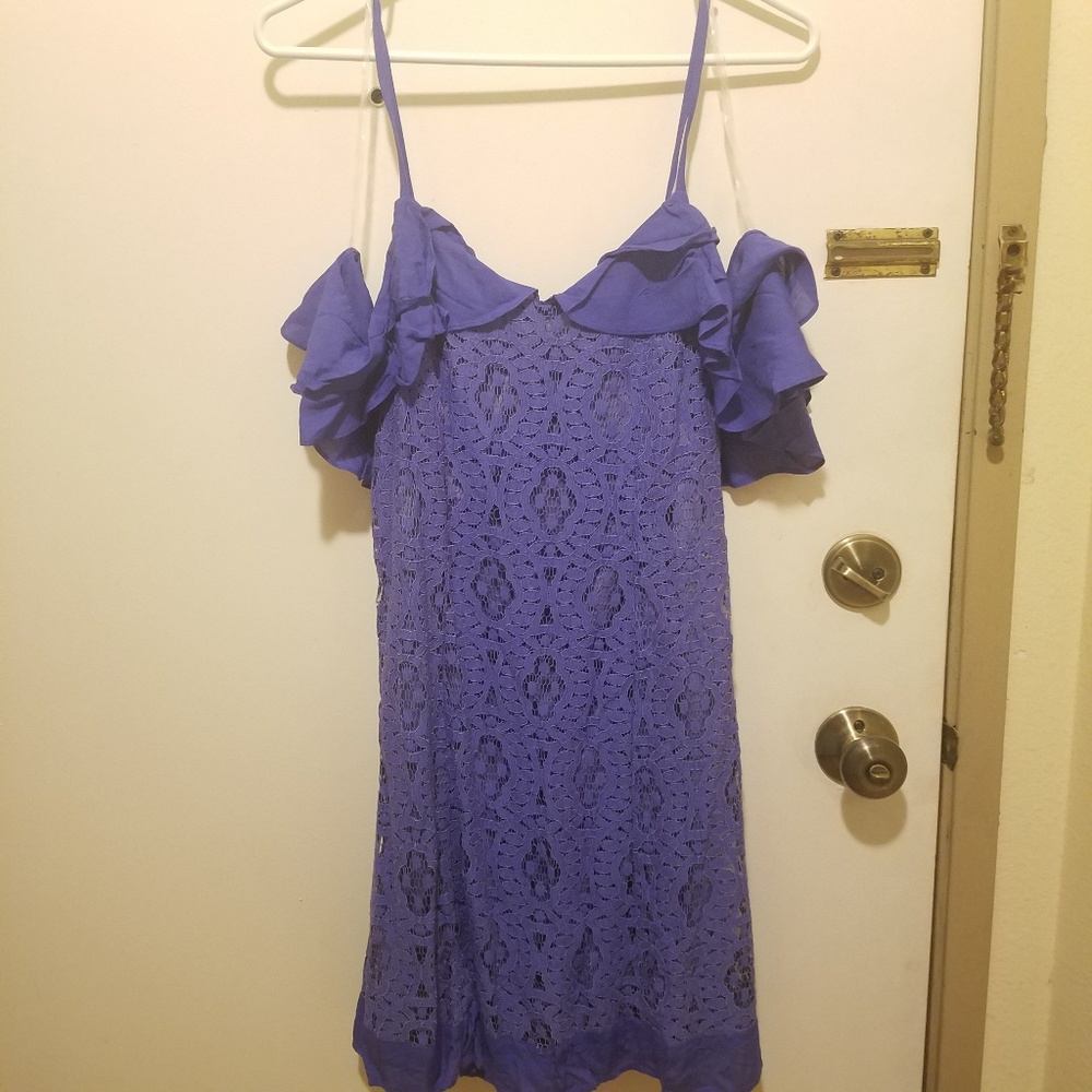 Lace Ruffle Cold Shoulder Dress - Picture 5 of 5
